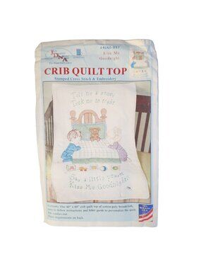 Kiss Me Goodnight Stamped Cross Stitch Crib Quilt Top Jack Dempsey Kit